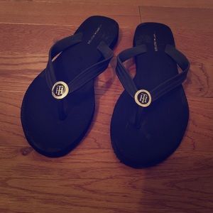 Black Tommy Hilfiger Flip Flops
